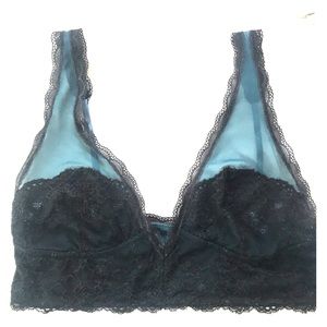 Free People Teal/Black Lace Bralette